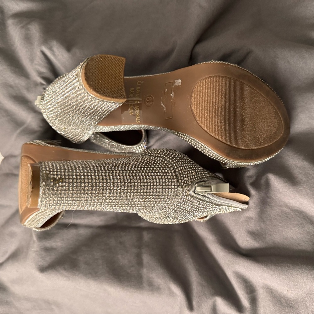 Windsor Shimmer In Rhinestone Block Heels - Picture 5 of 6